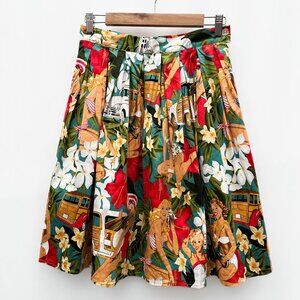 Grace Karin Circle Pinup Girl Hawaiian Print Skirt